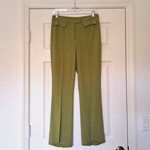 JOHN GALLIANO Paris VTG Pants Green Chartreuse Flare Hem 90s Made in France US 8